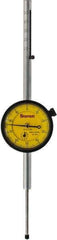 Starrett - 50mm Range, 0-100 Dial Reading, 0.01mm Graduation Dial Drop Indicator - 2-1/4" Dial, 0.0394" Range per Revolution, Revolution Counter - Apex Tool & Supply