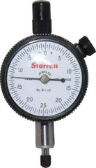 Starrett - 1/8" Range, 0-25-0 Dial Reading, 0.0005" Graduation Dial Drop Indicator - 1-11/16" Dial, 0.05" Range per Revolution, Revolution Counter - Apex Tool & Supply
