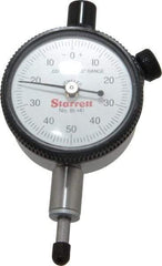 Starrett - 1/4" Range, 0-50-0 Dial Reading, 0.001" Graduation Dial Drop Indicator - 1-11/16" Dial, 0.1" Range per Revolution, Revolution Counter - Apex Tool & Supply
