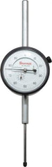 Starrett - 2" Range, 0-100 Dial Reading, 0.001" Graduation Dial Drop Indicator - 2-3/4" Dial, 0.1" Range per Revolution - Apex Tool & Supply