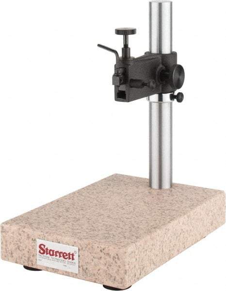 Starrett - Granite (Base), Rectangular Base, Comparator Gage Stand - 14" High, 12" Base Length x 8" Base Width x 2" Base Height, Includes Holder - Apex Tool & Supply
