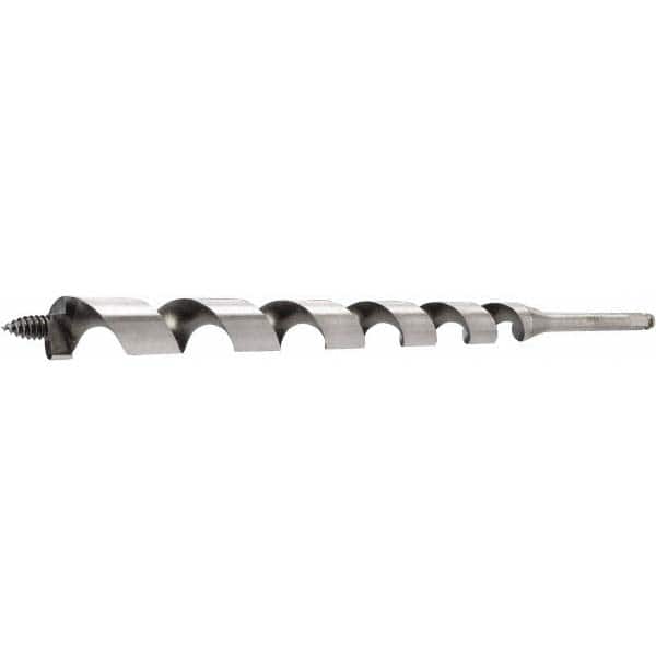 Lenox - 1-1/2", 1/2" Diam Hex Shank, 18" Overall Length with 12" Twist, Ship Auger Bit - Apex Tool & Supply