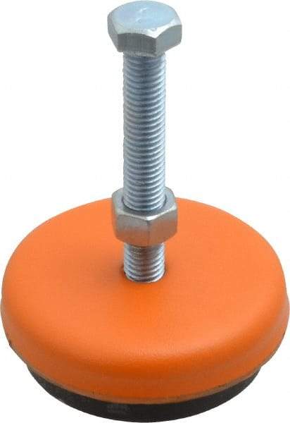 Mason Ind. - 1/2-13 Bolt Thread, 3-1/2" Wide x 1-1/8" High Standard Deflection Stud Mount Leveling Pad & Mount - 500 Max Lb Capacity, 3-1/2" Base Diam - Apex Tool & Supply