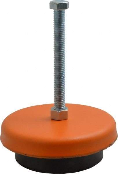 Mason Ind. - 1/2-13 Bolt Thread, 5" Wide x 1-3/4" High Standard Deflection Stud Mount Leveling Pad & Mount - 1,000 Max Lb Capacity, 5" Base Diam - Apex Tool & Supply