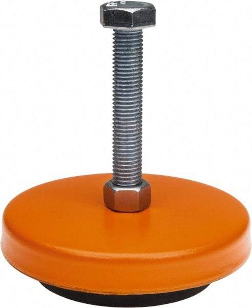 Mason Ind. - 3/4-10 Bolt Thread, 6-1/4" Wide x 1-3/4" High Standard Deflection Stud Mount Leveling Pad & Mount - 4,000 Max Lb Capacity, 6-1/4" Base Diam - Apex Tool & Supply
