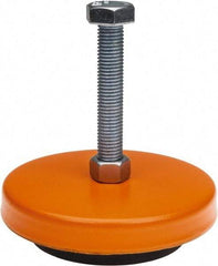 Mason Ind. - 3/4-10 Bolt Thread, 6-1/4" Wide x 1-3/4" High Standard Deflection Stud Mount Leveling Pad & Mount - 4,000 Max Lb Capacity, 6-1/4" Base Diam - Apex Tool & Supply