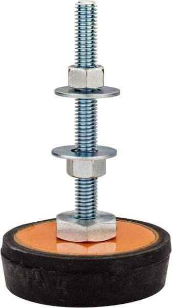 Mason Ind. - 1/2-13 Bolt Thread, 3.38" Wide Standard Deflection Stud Mount Leveling Pad & Mount - 1,000 Max Lb Capacity, 3-3/8" Base Diam - Apex Tool & Supply