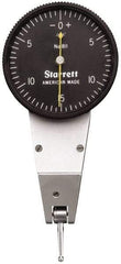 Starrett - 0.03 Inch Range, 0.0005 Inch Dial Graduation, Horizontal Dial Test Indicator - 1-3/8 Inch Black Dial, 0-15-0 Dial Reading - Apex Tool & Supply