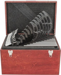 Starrett - 0 to 12" Range, 12 Piece Mechanical Outside Micrometer Set - 0.0001" Graduation, Ratchet Stop Thimble, Carbide Tipped Face - Apex Tool & Supply