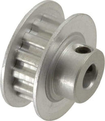 Power Drive - 14 Tooth, 1/4" Inside x 0.871" Outside Diam, Hub & Flange Timing Belt Pulley - 1/4" Belt Width, 0.891" Pitch Diam, 0.438" Face Width, Aluminum - Apex Tool & Supply