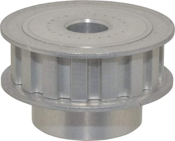 Power Drive - 16 Tooth, 1/2" Inside x 1.88" Outside Diam, Hub & Flange Timing Belt Pulley - 1/2" Belt Width, 1.91" Pitch Diam, 0.719" Face Width, Aluminum - Apex Tool & Supply