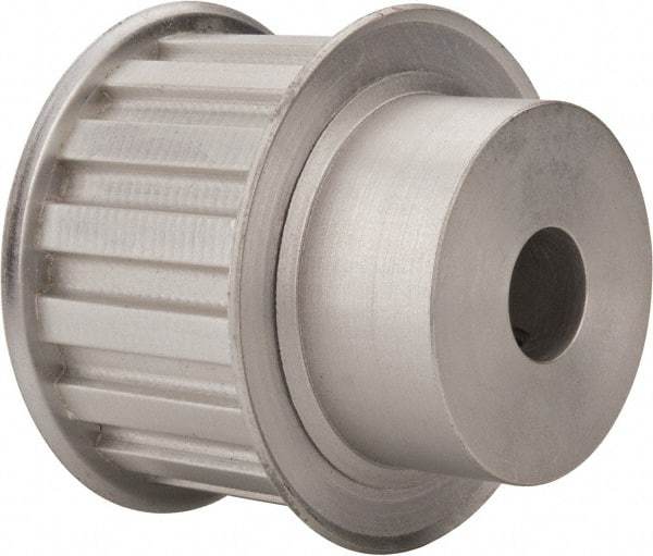 Power Drive - 16 Tooth, 1/2" Inside x 1.88" Outside Diam, Hub & Flange Timing Belt Pulley - 1" Belt Width, 1.91" Pitch Diam, 1-1/4" Face Width, Aluminum - Apex Tool & Supply