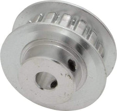 Power Drive - 16 Tooth, 1/4" Inside x 1" Outside Diam, Hub & Flange Timing Belt Pulley - 1/4" Belt Width, 1.019" Pitch Diam, 0.438" Face Width, Aluminum - Apex Tool & Supply