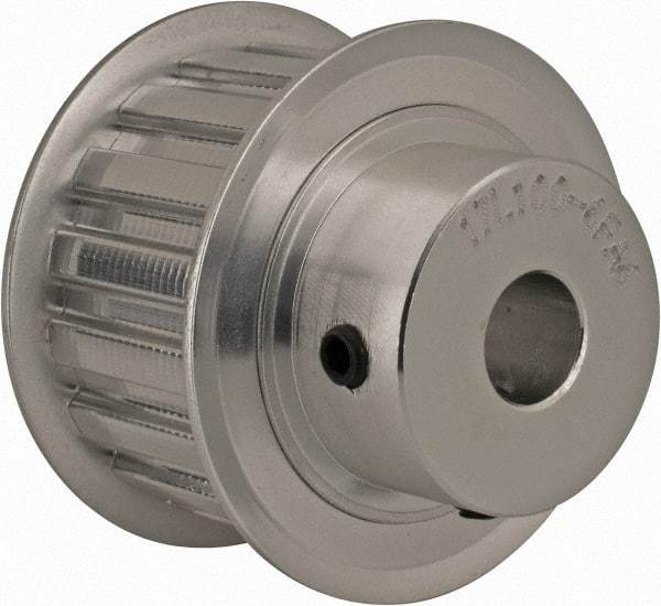 Power Drive - 17 Tooth, 1/2" Inside x 2" Outside Diam, Hub & Flange Timing Belt Pulley - 1" Belt Width, 2.029" Pitch Diam, 1-1/4" Face Width, Aluminum - Apex Tool & Supply
