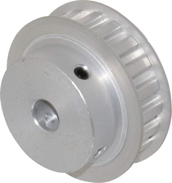 Power Drive - 20 Tooth, 1/2" Inside x 2.357" Outside Diam, Hub & Flange Timing Belt Pulley - 1/2" Belt Width, 2.387" Pitch Diam, 0.719" Face Width, Aluminum - Apex Tool & Supply