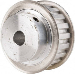 Power Drive - 20 Tooth, 1/2" Inside x 2.357" Outside Diam, Hub & Flange Timing Belt Pulley - 3/4" Belt Width, 2.387" Pitch Diam, 1" Face Width, Aluminum - Apex Tool & Supply