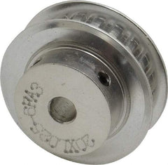 Power Drive - 20 Tooth, 1/4" Inside x 1.253" Outside Diam, Hub & Flange Timing Belt Pulley - 1/4" Belt Width, 1.273" Pitch Diam, 0.438" Face Width, Aluminum - Apex Tool & Supply