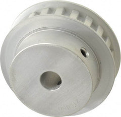 Power Drive - 21 Tooth, 1/2" Inside x 2.477" Outside Diam, Hub & Flange Timing Belt Pulley - 1/2" Belt Width, 2.507" Pitch Diam, 3/4" Face Width, Aluminum - Apex Tool & Supply