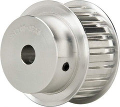 Power Drive - 21 Tooth, 1/2" Inside x 2.477" Outside Diam, Hub & Flange Timing Belt Pulley - 1" Belt Width, 2.507" Pitch Diam, 1-1/4" Face Width, Aluminum - Apex Tool & Supply