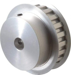 Power Drive - 22 Tooth, 1/2" Inside x 2.596" Outside Diam, Hub & Flange Timing Belt Pulley - 1/2" Belt Width, 2.626" Pitch Diam, 3/4" Face Width, Aluminum - Apex Tool & Supply