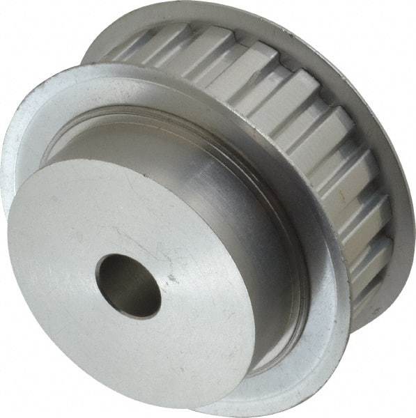 Power Drive - 22 Tooth, 1/2" Inside x 2.596" Outside Diam, Hub & Flange Timing Belt Pulley - 3/4" Belt Width, 2.626" Pitch Diam, 1" Face Width, Aluminum - Apex Tool & Supply