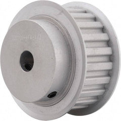Power Drive - 22 Tooth, 1/2" Inside x 2.596" Outside Diam, Hub & Flange Timing Belt Pulley - 1" Belt Width, 2.626" Pitch Diam, 1-1/4" Face Width, Aluminum - Apex Tool & Supply