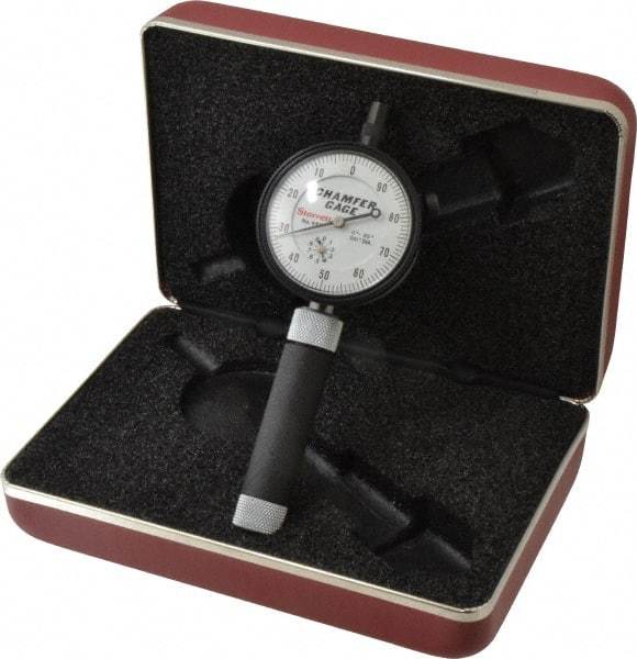 Starrett - 0 to 3/8", 0 to 90° Included Angle, Internal Chamfer Gage - White Hardened Tool Steel (Plunger), 3 Blade Plunger - Apex Tool & Supply