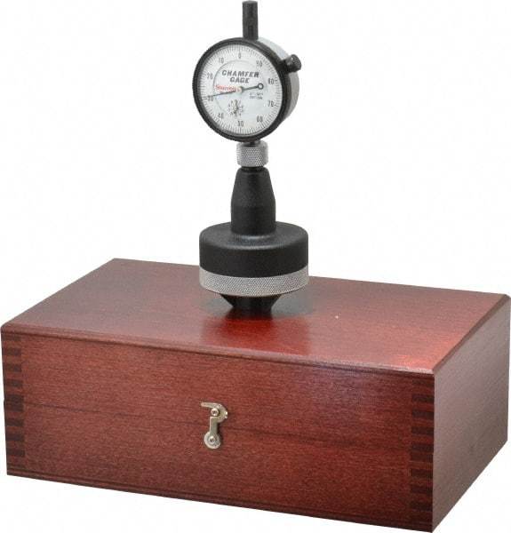 Starrett - 1 to 2", 0 to 90° Included Angle, Internal Chamfer Gage - White Hardened Tool Steel (Plunger), 3 Blade Plunger - Apex Tool & Supply