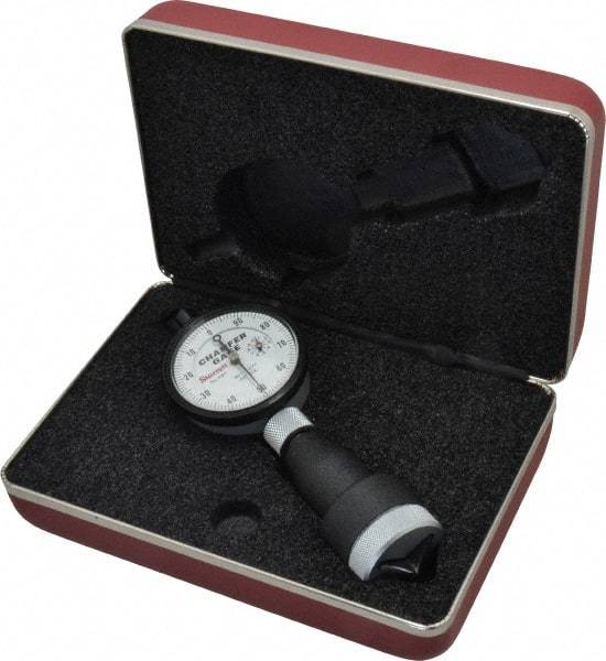 Starrett - 0 to 1", 90 to 127° Included Angle, Internal Chamfer Gage - White Hardened Tool Steel (Plunger), 3 Blade Plunger - Apex Tool & Supply