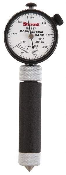 Starrett - 0.16 to 0.36" 82° Countersink Gage - White Dial Face - Apex Tool & Supply