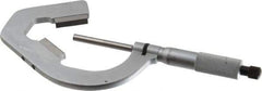 Starrett - 1 to 2 Inch Measurement, 0.0001 Inch Graduation, 3 Flutes Measured, Ratchet Stop Thimble, Mechanical V Anvil Micrometer - Satin Chrome Finish, Carbide - Apex Tool & Supply