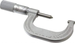 Starrett - 1 to 2" Range, Mechanical Screw Thread Micrometer - Plain Thimble, 0.001" Graduation, 0.004mm Accuracy - Apex Tool & Supply