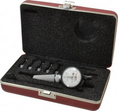 Starrett - 7 Anvil, 0.107 to 0.266" Dial Bore Gage Set - 0.0001" Graduation, 13/16" Gage Depth - Apex Tool & Supply