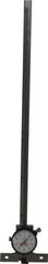Starrett - 0 to 12 Inch Range, Stainless Steel, White Dial Depth Gage - 0.001 Inch Graduation, 0.001 Inch Accuracy, 2-3/4 Inch Base Measuring Length - Apex Tool & Supply