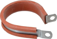 Made in USA - 1-3/4" Pipe, 1-3/4" Rod, Cushion Clamp - Gray & Red, Galvanized Steel & Silcone Cushion - Apex Tool & Supply