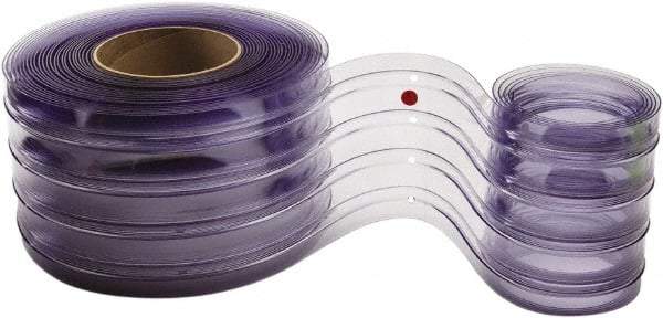 TMI, LLC - Clear Ribbed Rip-A-Strip Roll Dock Curtain Strips - 16" Wide x 12' Long x 0.345" Thick, Vinyl - Apex Tool & Supply