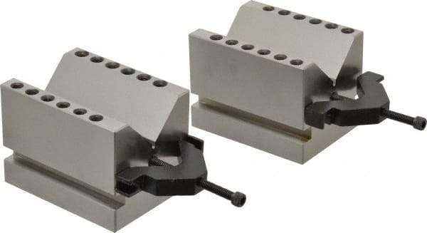 SPI - 2-1/4" Max Capacity, 90° Angle, Hardened Steel V-Block - 4" Long x 3" Wide x 3" High, Sold as Matched Pair - Apex Tool & Supply