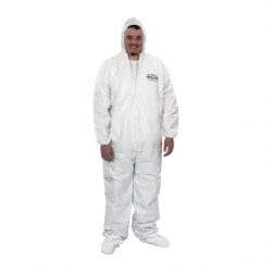 KleenGuard - Size 2XL Film Laminate Chemical Resistant Coveralls - White, Zipper Closure, Open Cuffs, Open Ankles - Apex Tool & Supply