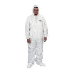 KleenGuard - Size 2XL Film Laminate Chemical Resistant Coveralls - White, Zipper Closure, Open Cuffs, Open Ankles - Apex Tool & Supply