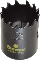 Starrett - 1-1/2" Diam, 1-5/8" Cutting Depth, Hole Saw - Carbide-Tipped Saw, Toothed Edge - Apex Tool & Supply