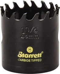 Starrett - 1-3/4" Diam, 1-5/8" Cutting Depth, Hole Saw - Carbide-Tipped Saw, Toothed Edge - Apex Tool & Supply