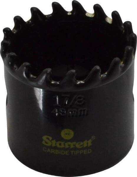Starrett - 1-7/8" Diam, 1-5/8" Cutting Depth, Hole Saw - Carbide-Tipped Saw, Toothed Edge - Apex Tool & Supply