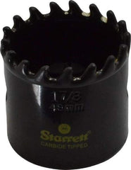 Starrett - 1-7/8" Diam, 1-5/8" Cutting Depth, Hole Saw - Carbide-Tipped Saw, Toothed Edge - Apex Tool & Supply