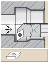 Kennametal - 0.85" Min Bore Diam, 10" OAL, 5/8" Shank Diam, E-SDUP Indexable Boring Bar - DP.. 2151 Insert, Screw Holding Method - Apex Tool & Supply