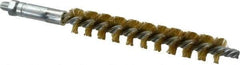 Schaefer Brush - 4" Brush Length, 5/8" Diam, Double Stem, Single Spiral Tube Brush - 6-1/4" Long, Brass, 1/4-28 Male Connection - Apex Tool & Supply