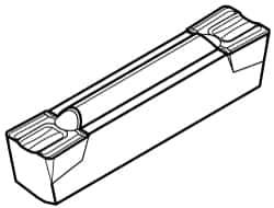 Kennametal - 312I08G GMN Grade KC5010, 7.94mm Cutting Width Carbide Grooving Insert - 6.2mm Max Depth of Cut, Neutral, 0.4mm Corner Radius, TiAlN Finish - Apex Tool & Supply
