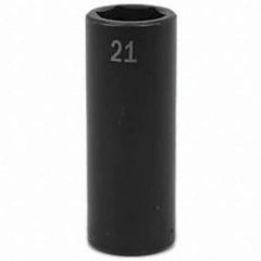 SK - Impact Socket - 1/2"DR 21MM DEEP IMPACT SOCKET - Apex Tool & Supply
