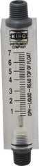 King - 1/4" FNPT Port Block Style, Inline Flowmeter - 100 Max psi, 7 GPH, Acrylic - Apex Tool & Supply