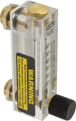 King - 1/4" F Port Block Style, Panel Mount Flowmeter - 125 Max psi, 60 SCFH, Acrylic - Apex Tool & Supply