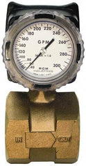 Made in USA - 3" NPT Port RCM Industries Flo-Gage Flowmeter - 180 Max psi, 40 to 300 GPM, Bronze - Apex Tool & Supply